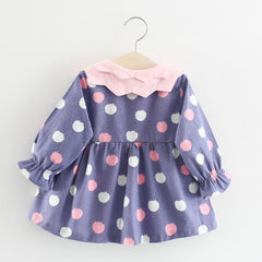 Girls Long Sleeve Print Double Collar Princess Tunic - Kiddo’s Boutique