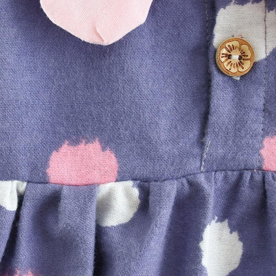 Girls Long Sleeve Print Double Collar Princess Tunic - Kiddo’s Boutique