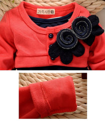 Long-sleeved cartoon wave point babies skirt - Kiddo’s Boutique