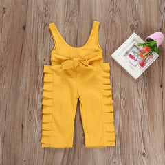 Children's clothing Amazon yellow cotton overalls - Kiddo’s Boutique