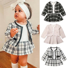 Long-sleeved Dresses Two-piece Children's Baby Small Incense Wind Suit - Kiddo’s Boutique
