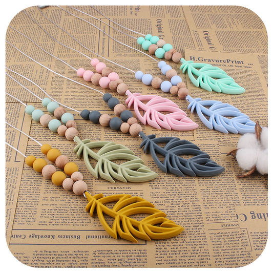 New Baby Products Silicone Leaf Teether Necklace - Kiddo’s Boutique