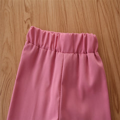 Girls' Clothing, Small And Medium-Sized Children's Checked Long-Sleeved Flared Pants - Kiddo’s Boutique