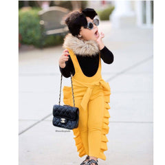 Children's clothing Amazon yellow cotton overalls - Kiddo’s Boutique