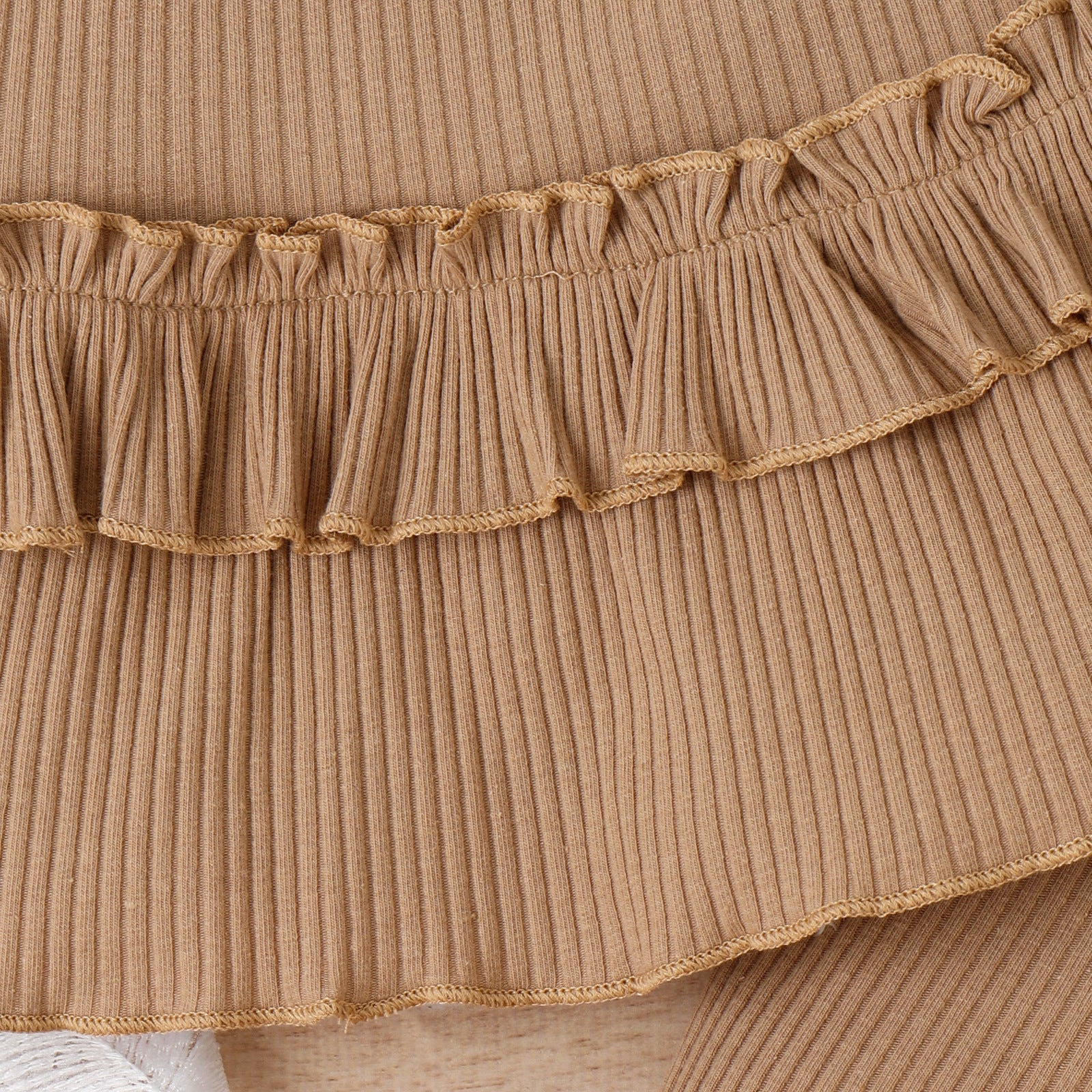 Children's Clothing Springsummer Young And Little Girls Sling Lace-collared Blouse Horn Sunken Stripe Trousers Two-piece Suit - Kiddo’s Boutique