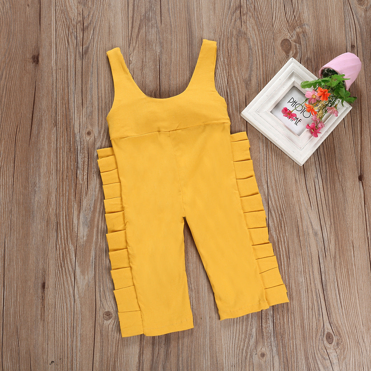 Children's clothing Amazon yellow cotton overalls - Kiddo’s Boutique