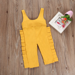 Children's clothing Amazon yellow cotton overalls - Kiddo’s Boutique