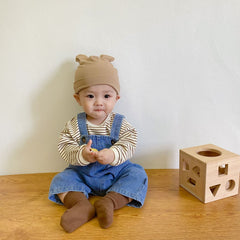 Babies Denim Suspender Pants Suit - Kiddo’s Boutique