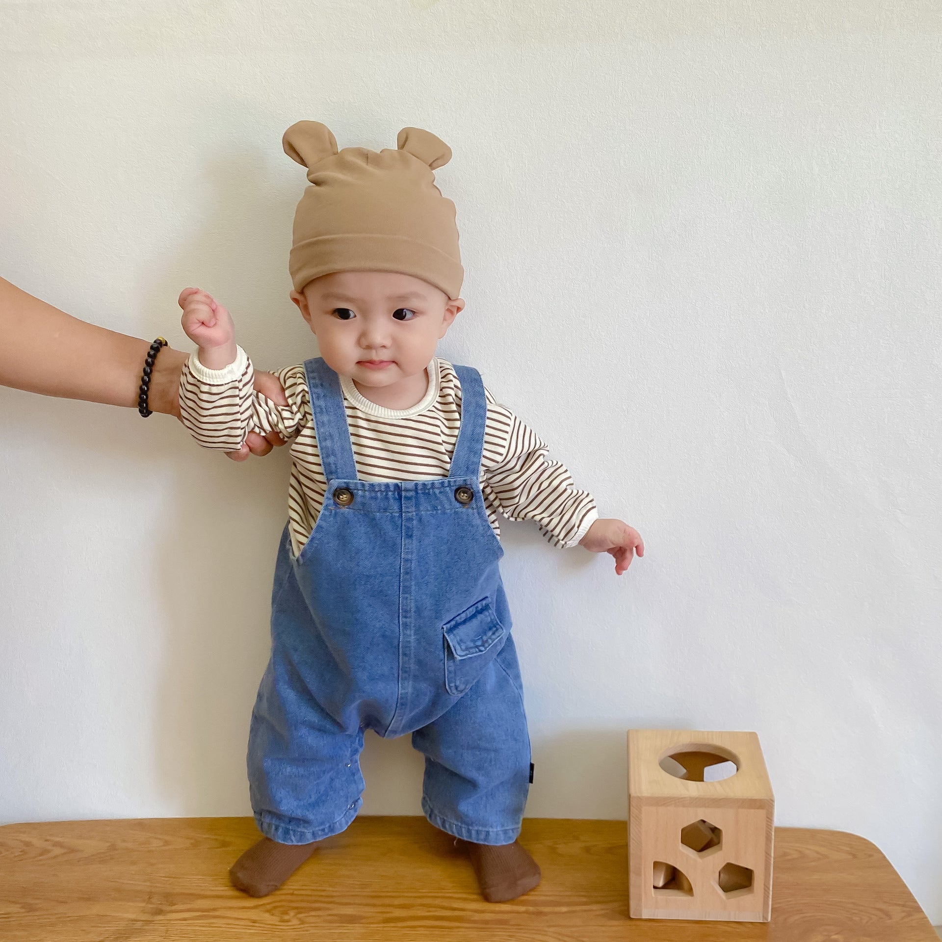 Babies Denim Suspender Pants Suit - Kiddo’s Boutique 