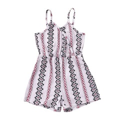 New Children's Clothing Girls Floral Striped Overalls Jumpsuit - Kiddo’s Boutique 