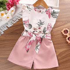 Children's Summer Clothing Printed Halter Top Shorts - Kiddo’s Boutique 