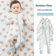 Bamboo Fiber Long Sleeve Zipper Baby Jumpsuits