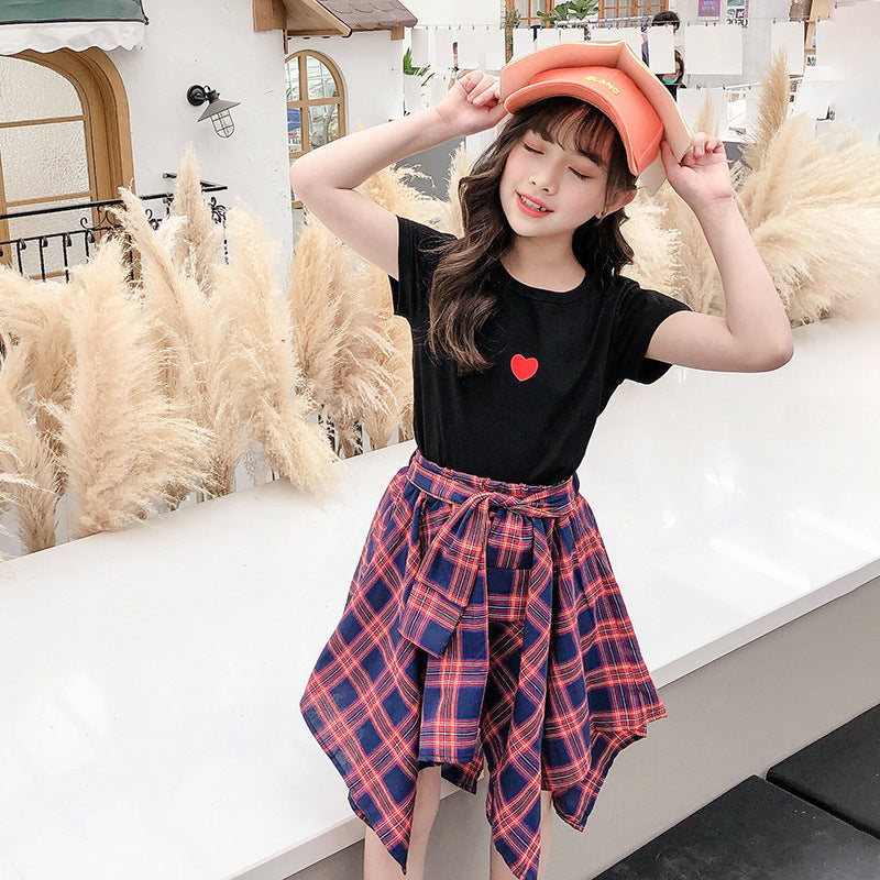 Children's sports short-sleeved children's clothing fashion little girl clothes - Kiddo’s Boutique 