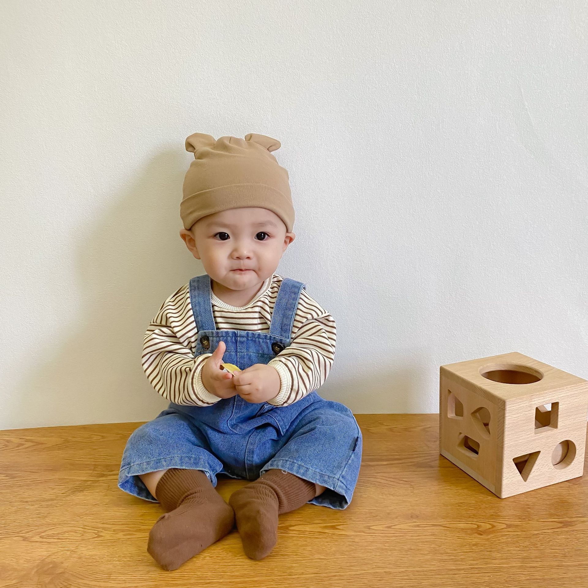 Babies Denim Suspender Pants Suit - Kiddo’s Boutique 