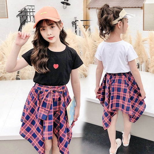 Children's sports short-sleeved children's clothing fashion little girl clothes - Kiddo’s Boutique 