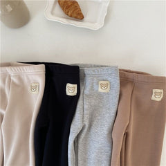 Girls' Single-layer Fleece-lined Leggings