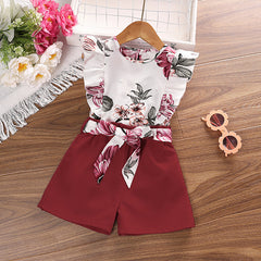 Children's Summer Clothing Printed Halter Top Shorts - Kiddo’s Boutique 