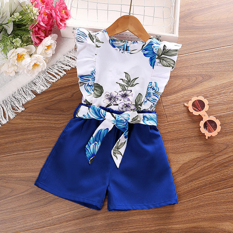 Children's Summer Clothing Printed Halter Top Shorts - Kiddo’s Boutique 