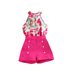 Children's Summer Clothing Printed Halter Top Shorts - Kiddo’s Boutique 