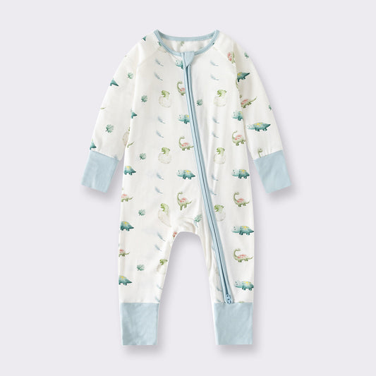 Bamboo Fiber Long Sleeve Zipper Baby Jumpsuits