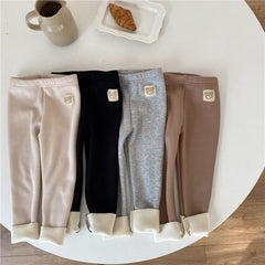 Girls' Single-layer Fleece-lined Leggings