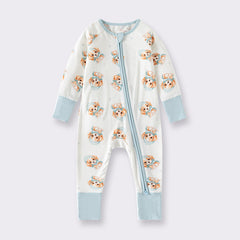 Bamboo Fiber Long Sleeve Zipper Baby Jumpsuits